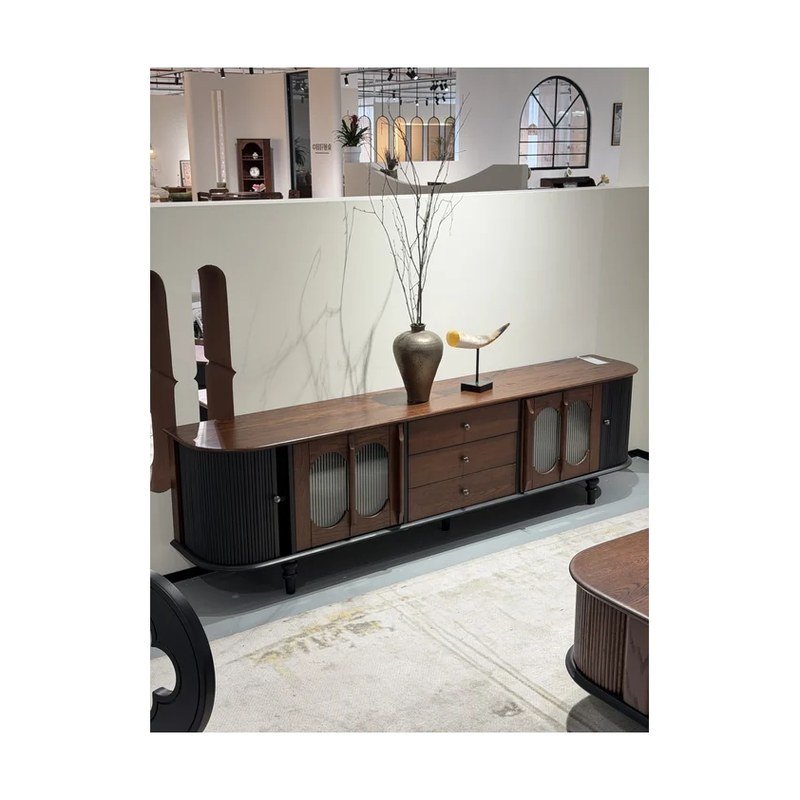 Red Oak TV Cabinet with Side Storage wholesale sourcing product photo