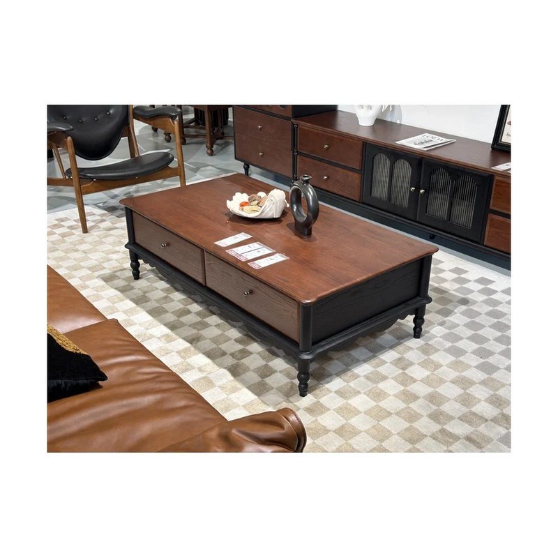 Rectangular Red Oak Storage Coffee Table wholesale sourcing product photo