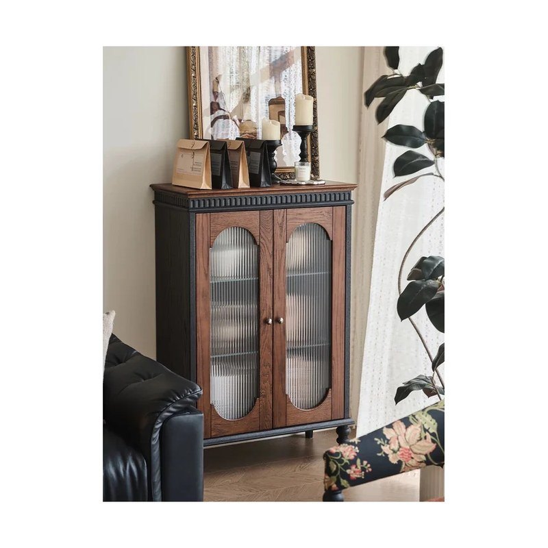 Two-Door Red Oak Display Cabinet wholesale sourcing product photo