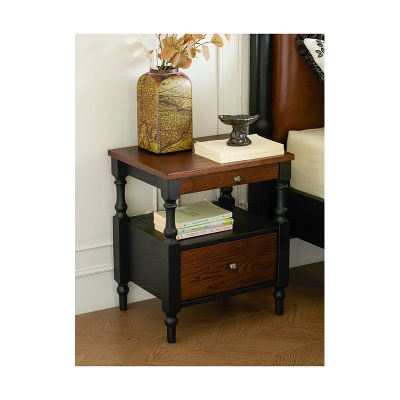 Red Oak Side Table with Drawer wholesale sourcing product photo