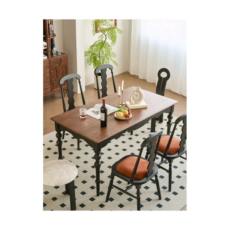 Rectangular Red Oak Dining Table Set wholesale sourcing product photo
