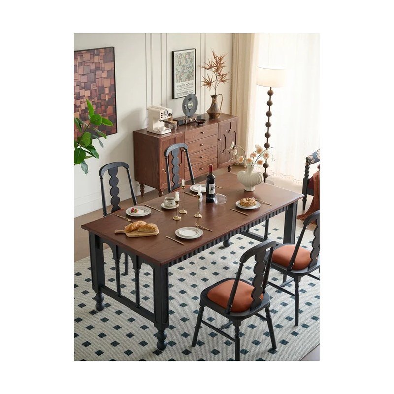 Red Oak Dining Table and Chair Set wholesale sourcing product photo