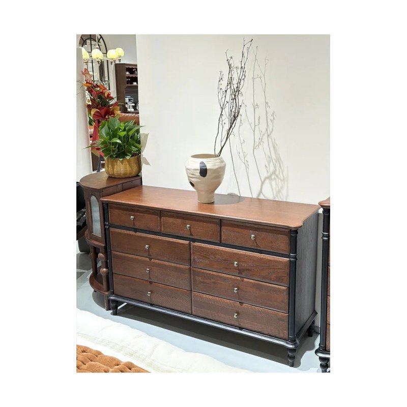 Low Red Oak Eight-Drawer Dresser wholesale sourcing product photo
