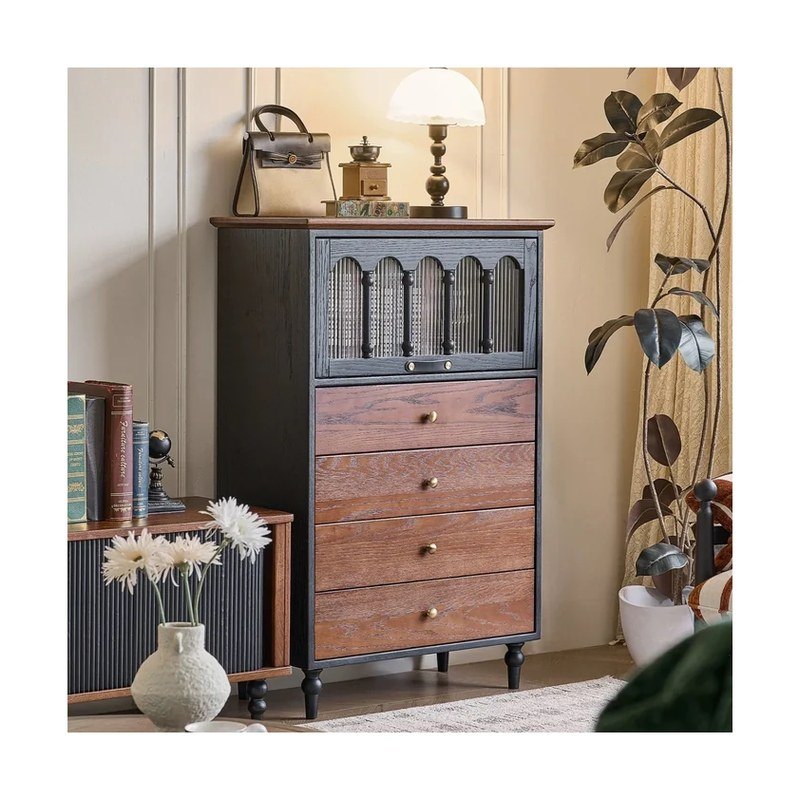 Tall Red Oak Storage Cabinet wholesale sourcing product photo