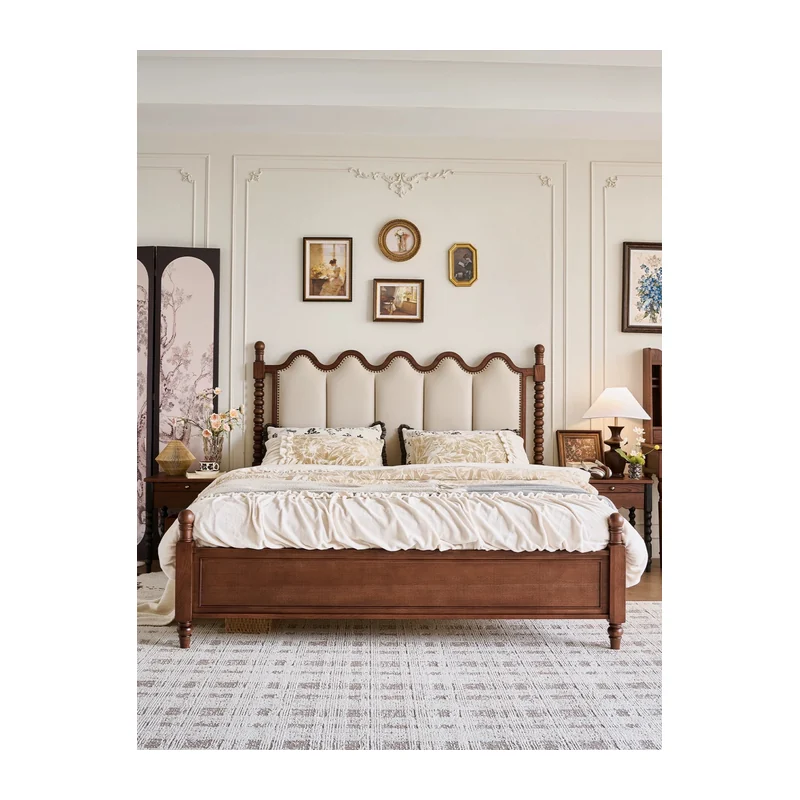 SYMEB red oak bedroom bed sample